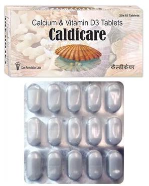Calcium and Vitamin D3 Tablets, Packaging Type : Strip
