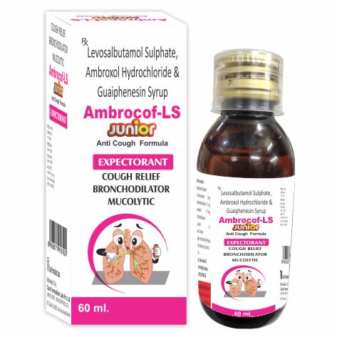 Levosalbutamol Sulphate Ambroxol HCl Guaiphenesin Syrup, Packaging Size : 60 ml