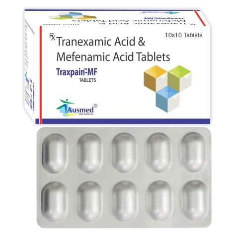 Tranexamic Acid and Mefenamic Acid Tablets, Packaging Type : Strip