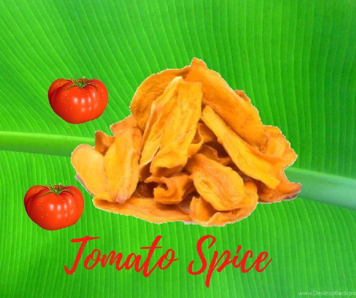 Tomato flavored banana chips
