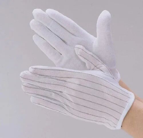 Esd Safe Dotted Gloves, Color : White