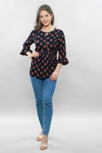 Printed Short Top, Occasion : Casual Wear