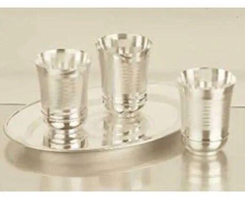 Metal German Silver Glass Set, for Home