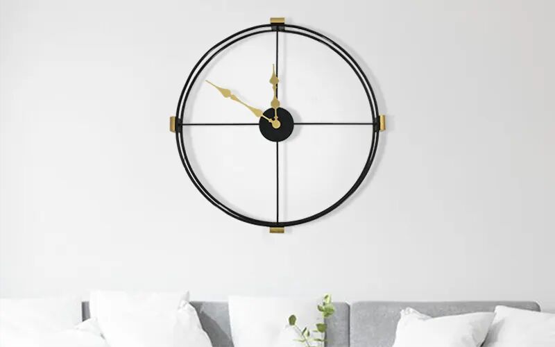 Royaloak Mango Wood Modern Hanging Wall Clock, Color Black at Rs