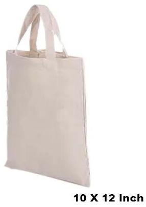 Plain cotton canvas bag, Color : White