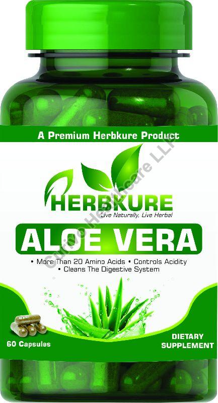 Herbkure Aloe Vera Capsules, Packaging Type : Plastic Bottle