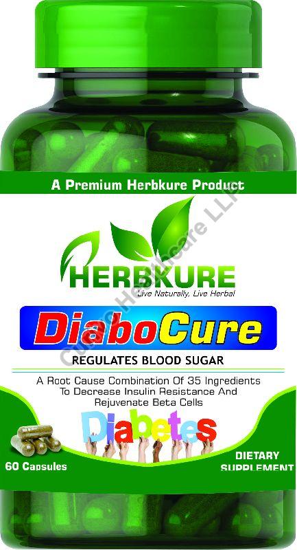 Herbkure Diabetes Capsules, Packaging Type : Plastic Bottle