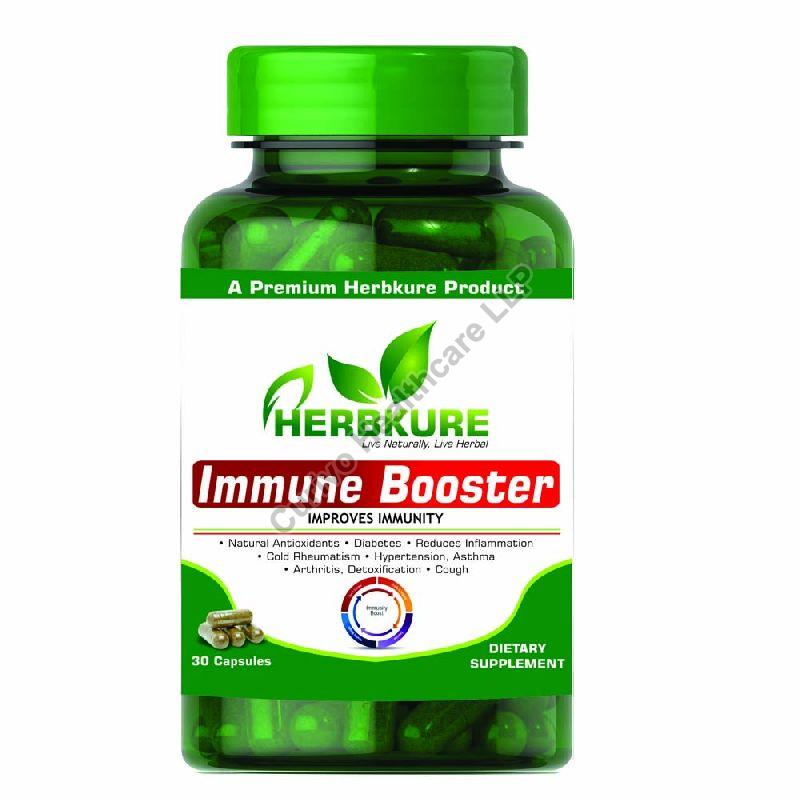 Herbkure Immunity Booster Capsules, Packaging Type : Plastic Bottle