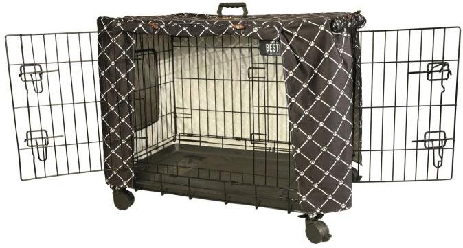 Bestie Polished Metal CVR0142 Inch Dog Cage, Color Black at Best