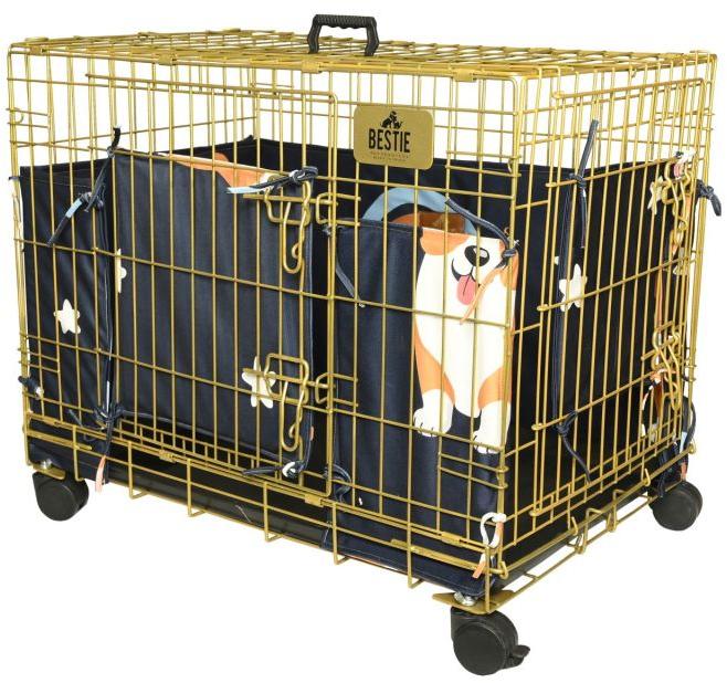 Navy Blue Bumper 24 Inch Dog Cage