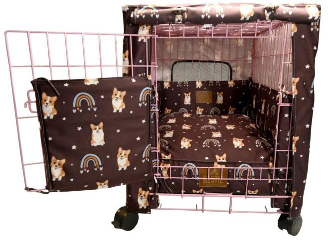 24 Inch PET Combo Brown Dog Cage