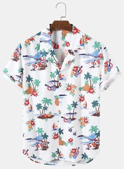 Rayon men beach shirt, Size : L, XL, XXXL