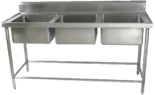 Commercial Stainless Steel Three Sink Unit, for Hotel, Restaurant, Feature : Anti Corrosive, Durable