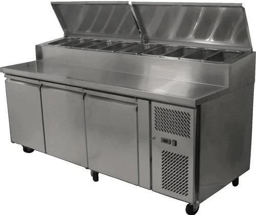 Electric Stainless Steel Pizza Makeline, Automatic Grade : Semi Automatic