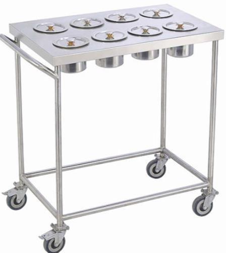 Silver Rectangle Polished Stainless Steel Masala Trolley, Moving Style : Wheel Moved