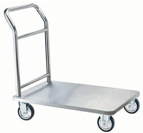 Rectangular Polished Stainless Steel Platform Trolley, for Commercial, Feature : Durable, High Quality