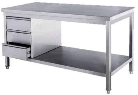 Rectangular Stainless Steel Table with Drawer, for Restaurant, Hotel, Specialities : Easy To Place