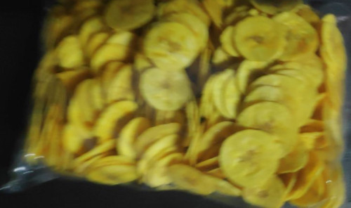 Yellow 1 kg packet coconut banana chips, for Human Consumption, Shelf Life : 15 - 25 Days