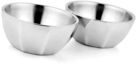 Silver Round Plain Diamond Stainless Steel Bowl, for Hotel, Home, Restaurant, Size : 9.5x4.5 cm