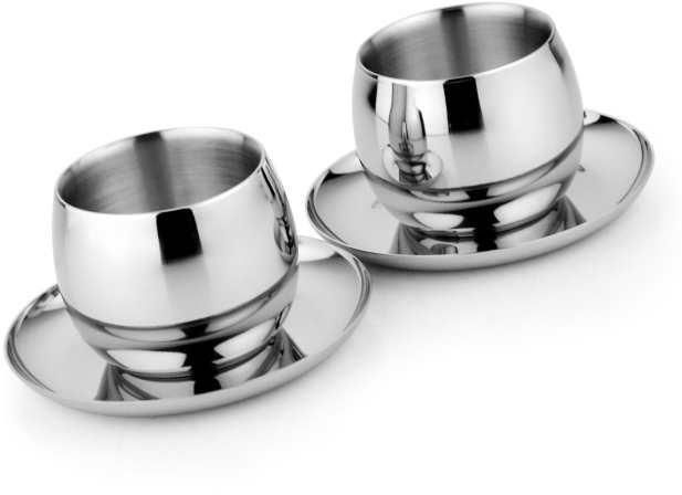 Silver Round Plain Polished Stainless Steel Kullhad Cup, for Coffee, Size : 12x7 cm