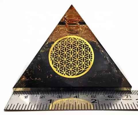 Polished Black Tourmaline Stone Pyramid, for Decoration Healing, Size : Customized