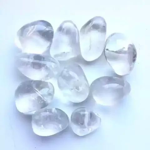 White Gemstone Clear Quartz Tumble Stone, for Decoration Healing, Size : Customized