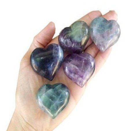 Green Polished Fluorite Heart Stone, for Decoration Healing, Size : Customized