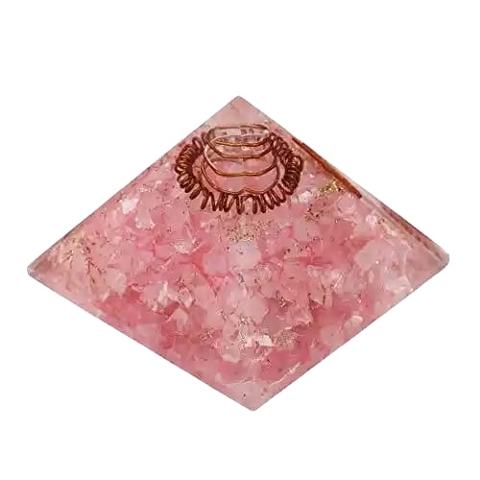 Pink Polished Rose Quartz Stone Pyramid, for Decoration Healing, Size : Customized