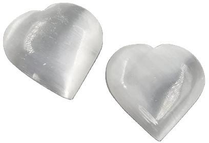 White Polished Gemstone Selenite Heart Stone, for Decoration Healing, Size : Customized