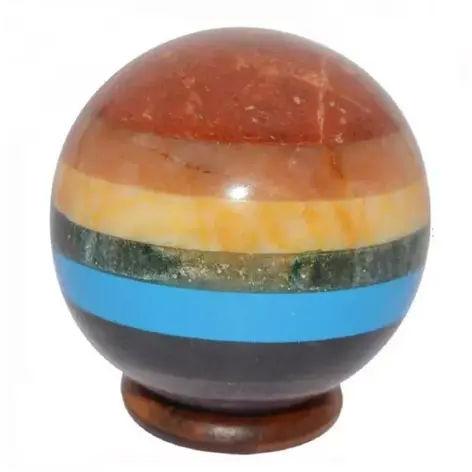 Seven Chakra Crystal Sphere Ball, for Decoration Healing