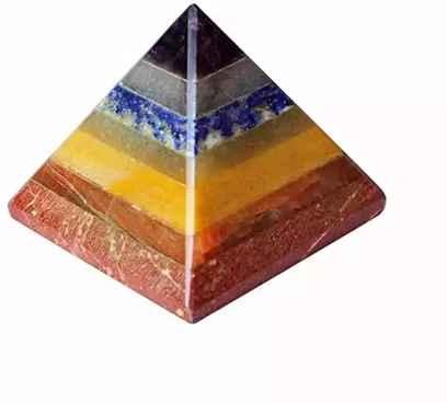 Seven Chakra Stone Stone Pyramid, for Decoration Healing, Color : Multicolour
