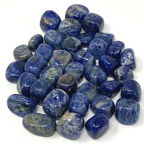 Blue Customised Polished Sodalite Tumble Stone, for Decoration Healing, Size : Customized