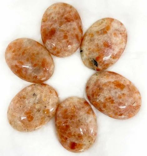 Orange Polished Gemstone Sunstone Tumble Stone, Size : Customised