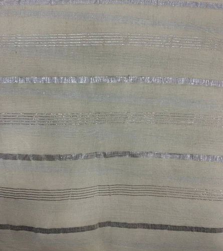 Silver Striped Grey Cotton Lurex Fabric for Curtains, Dress, Dresses, Garments