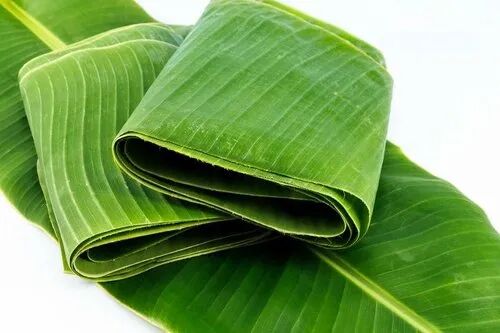 Green Original Banana Leaf, for Making Disposable Items, Packaging Type : Bundles (3 Leaves )