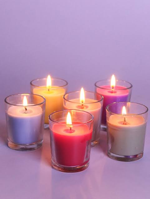 Glass With Soy Wax Colour votive Jar Candles
