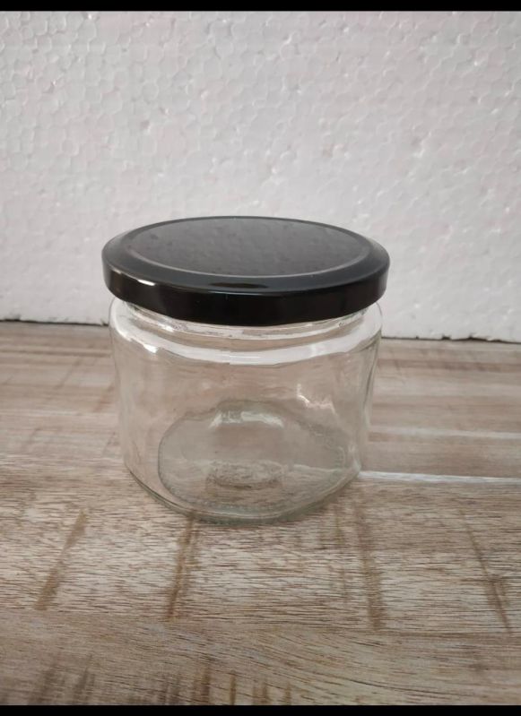 Transparent Round Glass 350ml Salsa Jar