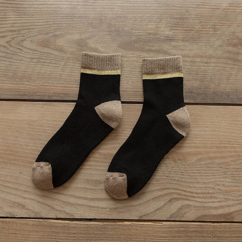 Black & Brown Cotton Unisex Ankle Sock