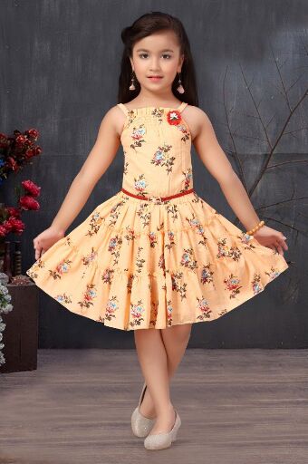Printed Girls Backless Frock, Size : 14X20 sizes