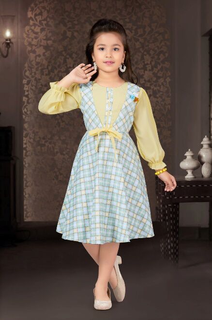 Printed Girls Full Sleeves Frock, Size : 22x32 Sizes