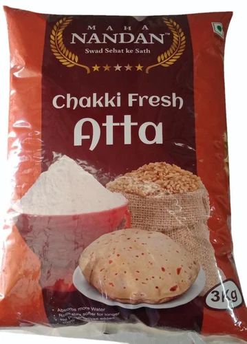 Maha Nandan 3Kg Chakki Fresh Atta, for Cooking, Packaging Type : Plastic Pack