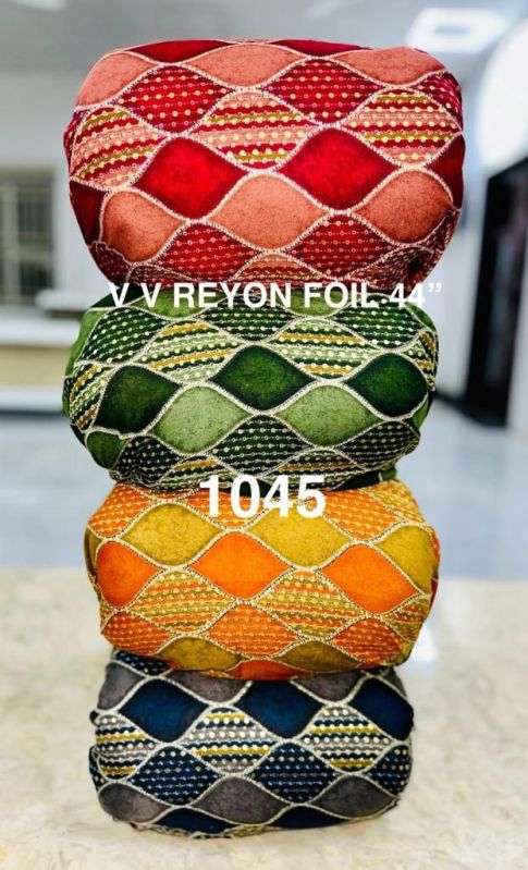 Multi Devkashi Foil Reyon Fabric