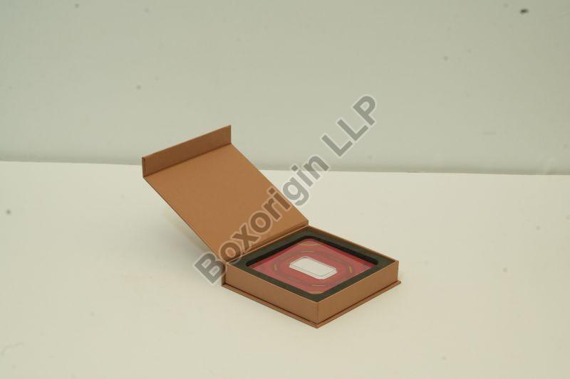 Brown Square Cardboard Gold Coin Packaging Box