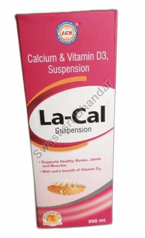 La Cal Suspension Joint Pain Syrup, For Calcium Vitamin D3, Calcium Deficiency, Packaging Type : Box