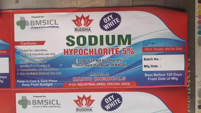 Sodium Hypochlorite 10%, Purity : 90%