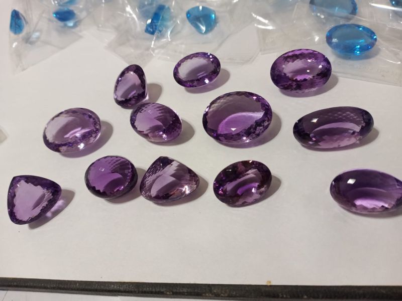 Vidhan Art purple Hexagonal Natural Polished amethyst stones, Stone Form : Solid