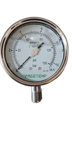 0 to 25 Bar Industrial Pressure Gauge