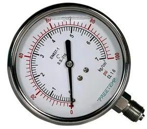Round 100 mm Dial Pressure Gauge, for Process Industries, Display Type : Analog