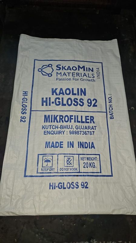 White Printed Hydrous Kaolin, Packaging Type : PP Bags