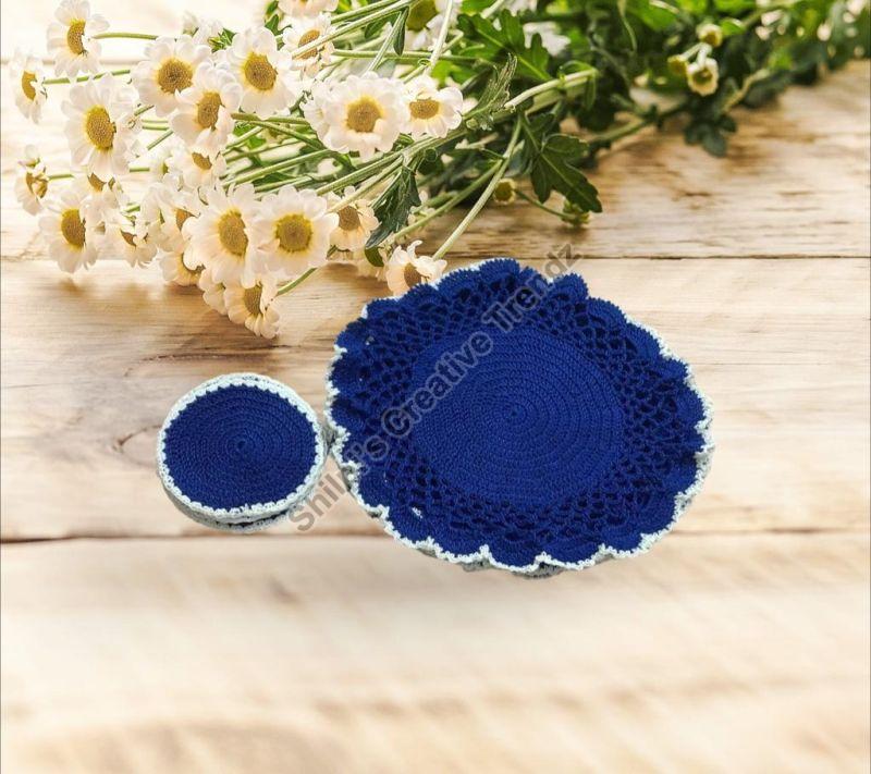 Crochet Table Mat & Coaster Set, Size : Medium